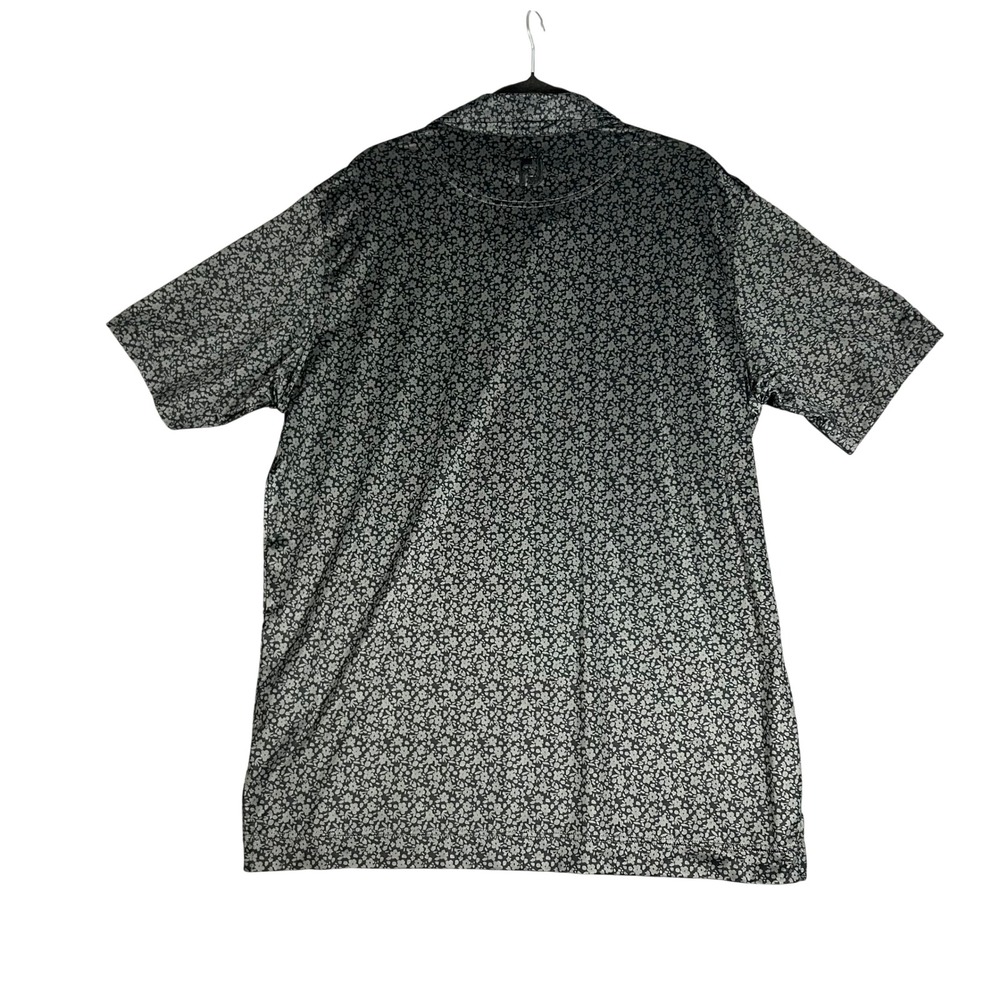 FootJoy Mens Floral Golf Polo Shirt Charcoal Grey Black Short Sleeve Large FJ - Picture 2 of 9